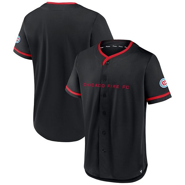 Men's Fanatics Branded Black/Red Chicago Fire Ultimate Player Baseball  Jersey