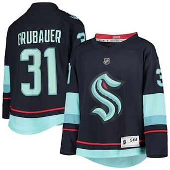 Youth Philipp Grubauer Deep Sea Blue Seattle Kraken Home Replica Player Jersey