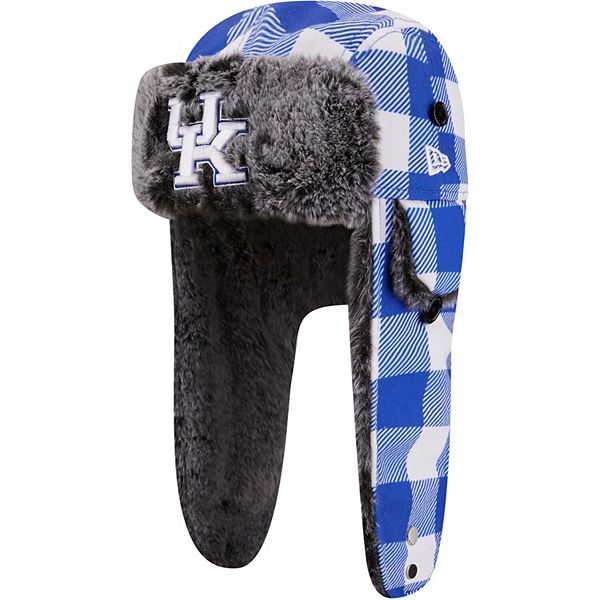 Men's New Era Royal/White Kentucky Wildcats Helmet Head Trapper Knit Hat