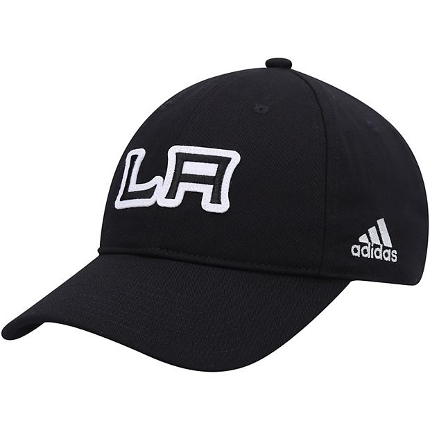 Men's adidas Black Los Angeles Kings Letter Slouch Adjustable Hat