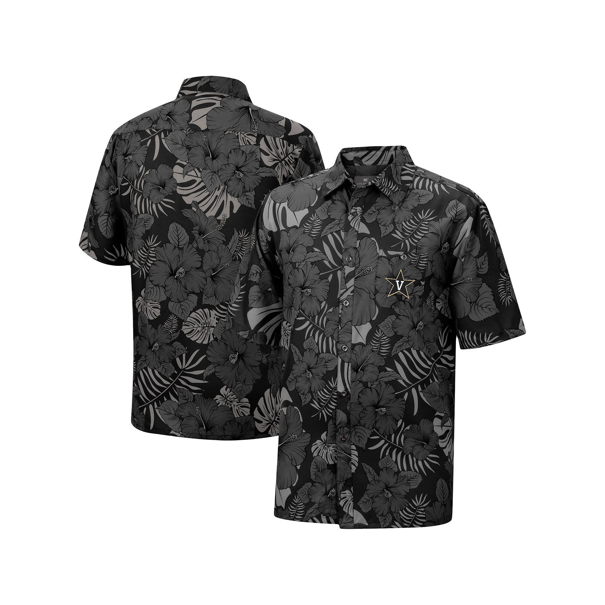 Mens Colosseum Black Vanderbilt Commodores The Dude Camp Button-Up Shirt, 