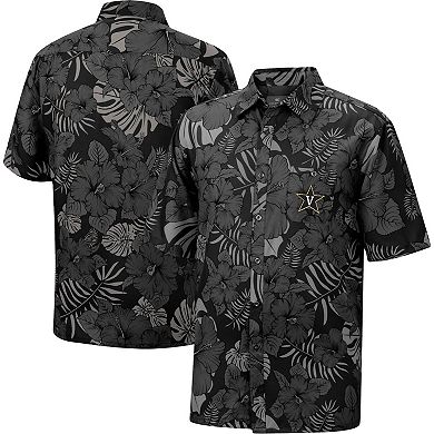 Men's Colosseum Black Vanderbilt Commodores The Dude Camp Button-Up Shirt