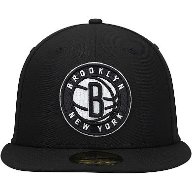 Men's New Era Black Brooklyn Nets City Side 59FIFTY Fitted Hat
