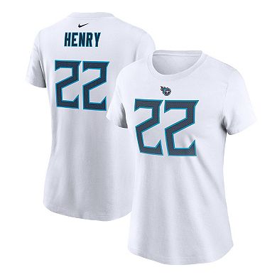 Women's Nike Derrick Henry White Tennessee Titans Player Name & Number T-Shirt