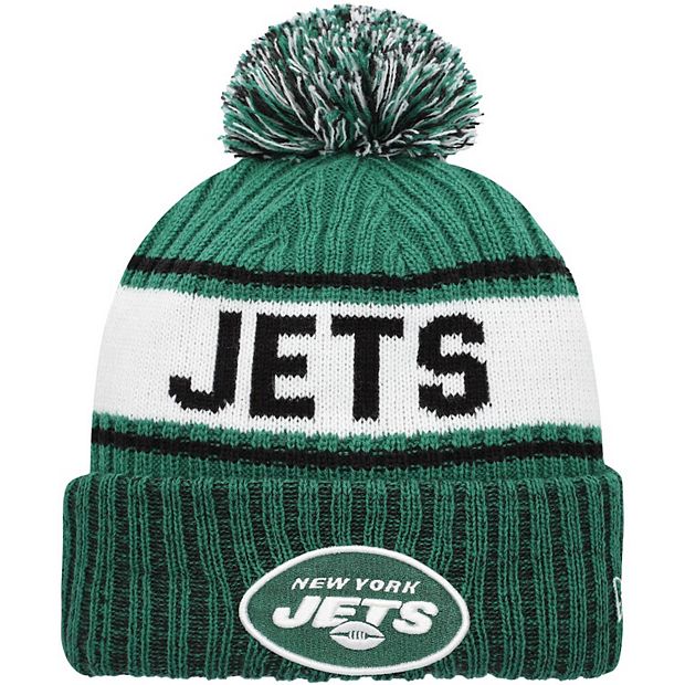 Youth New Era Green New York Jets Marl Cuffed Knit Hat with Pom