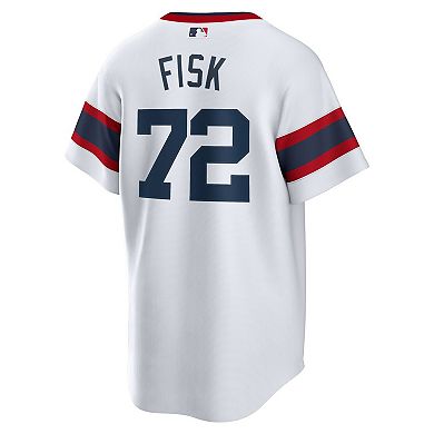 Men's Nike Carlton Fisk White Chicago White Sox Home Cooperstown Collection Team Player Jersey