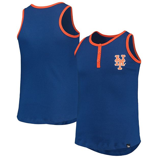 Girls Youth New Era Royal York Mets Henley Tank Top Size: Extra Small