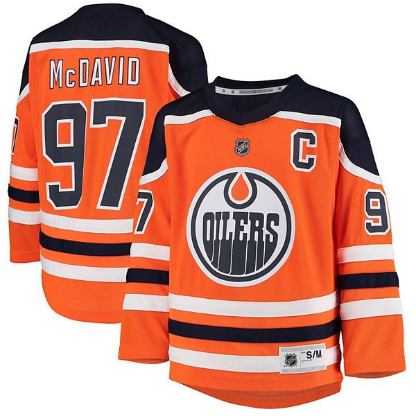  Connor McDavid Edmonton Oilers #97 Orange Men's 2 Stripe Team  Apparel Jersey (Large/X-Large) : Sports & Outdoors