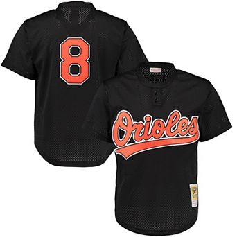 Men's Mitchell & Ness Cal Ripken Jr. Black Baltimore Orioles Cooperstown Mesh Batting Practice Jersey