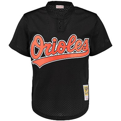 Men's Mitchell & Ness Cal Ripken Jr. Black Baltimore Orioles Cooperstown Mesh Batting Practice Jersey