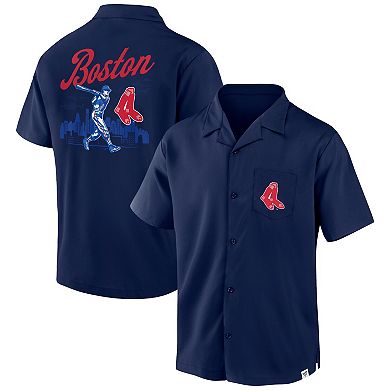 Men's Fanatics Branded Navy Boston Red Sox Proven Winner Camp Button-Up Shirt