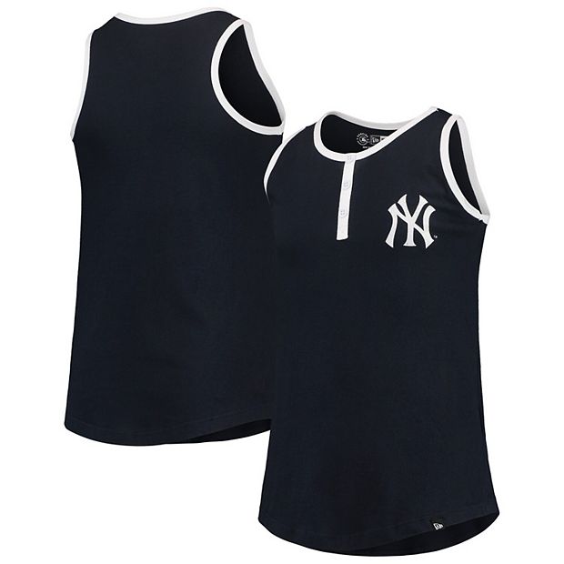 Women's New Era White New York Yankees Henley T-Shirt