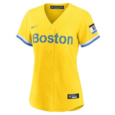 Women's Nike Gold/Light Blue Boston Red Sox City Connect Replica Jersey