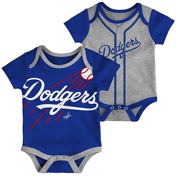 Lids Los Angeles Dodgers Newborn & Infant Game Time Three-Piece Bodysuit  Set - Royal/White/Heathered Gray