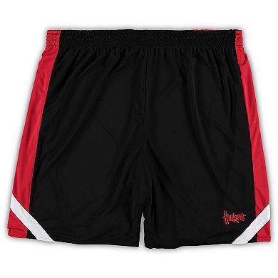 Men's Colosseum Scarlet/Black Nebraska Huskers Big & Tall Team Reversible Shorts