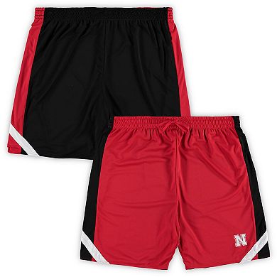 Men's Colosseum Scarlet/Black Nebraska Huskers Big & Tall Team Reversible Shorts