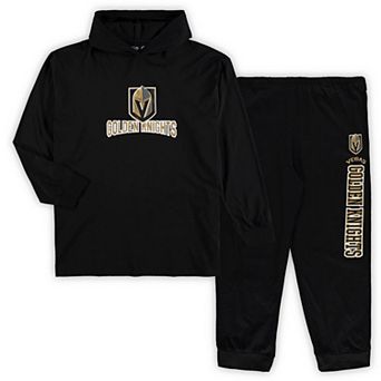 Men's Concepts Sport Black Vegas Golden Knights Big & Tall Pullover Hoodie & Joggers Sleep Set