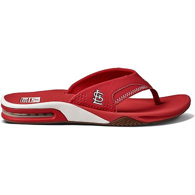 Men's REEF St. Louis Cardinals Fanning Bottle Opener Sandals