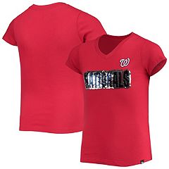 Women's Soft As A Grape Red Washington Nationals Plus Size V-Neck T-Shirt