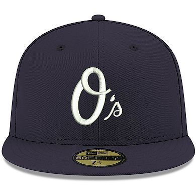 Men's New Era Navy Baltimore Orioles Logo White 59FIFTY Fitted Hat