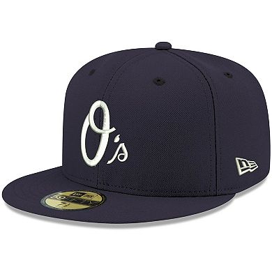 Men's New Era Navy Baltimore Orioles Logo White 59FIFTY Fitted Hat