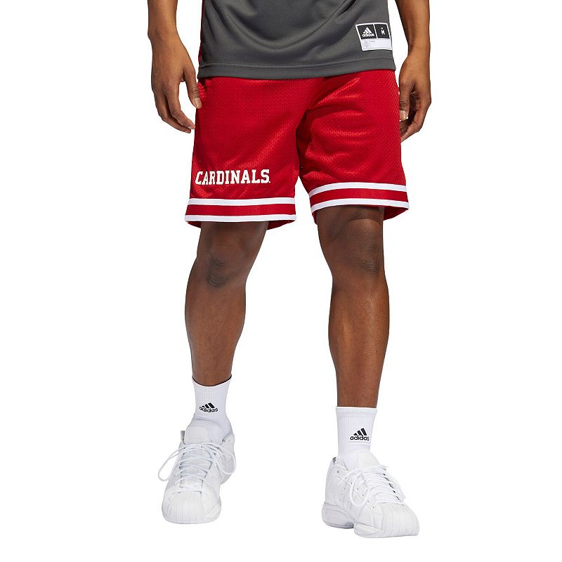 Mens adidas Red Louisville Cardinals Reverse Retro Basketball Shorts, Size