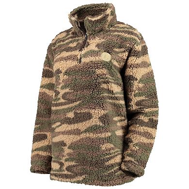 Women's G-III Sports by Carl Banks Camo Boston Bruins Sherpa Quarter-Zip Jacket