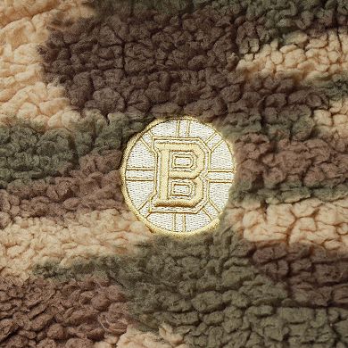 Women's G-III Sports by Carl Banks Camo Boston Bruins Sherpa Quarter-Zip Jacket