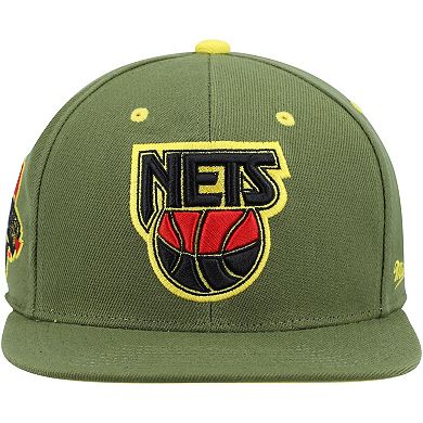 Men's Mitchell & Ness x Lids Olive New Jersey Nets Dusty NBA Draft Hardwood Classics Fitted Hat