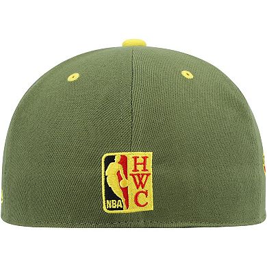 Men's Mitchell & Ness x Lids Olive New Jersey Nets Dusty NBA Draft Hardwood Classics Fitted Hat