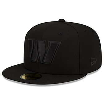 Men's New Era Washington Commanders Black on Black 59FIFTY Fitted Hat