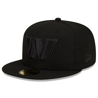Men's New Era Washington Commanders Black on Black 59FIFTY Fitted Hat