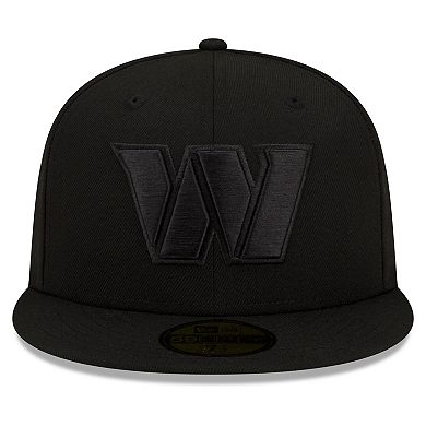 Men's New Era Washington Commanders Black on Black 59FIFTY Fitted Hat