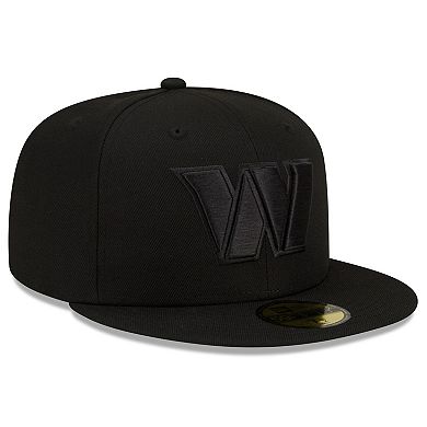 Men's New Era Washington Commanders Black on Black 59FIFTY Fitted Hat