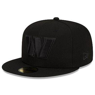 Men's New Era Washington Commanders Black on Black 59FIFTY Fitted Hat