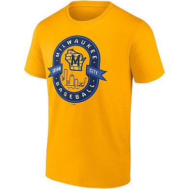 Men's Fanatics Branded Gold Milwaukee Brewers Iconic Glory Bound T-Shirt