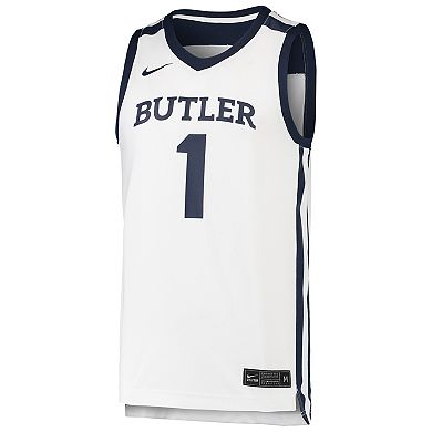 Men's Nike #1 White Butler Bulldogs Team Replica Basketball Jersey