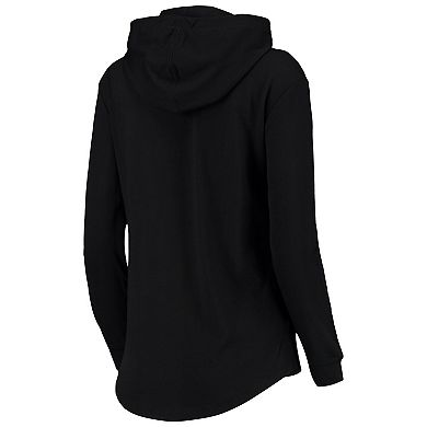 Women's Levelwear Black Washington Nationals Vivid Scuba Neck Pullover Hoodie