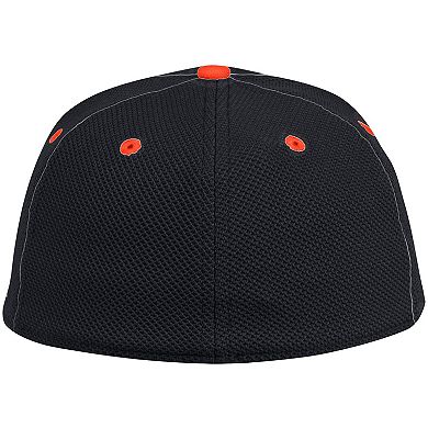 Men's adidas Black/Orange Miami Hurricanes On-Field Baseball Fitted Hat