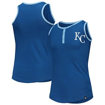 Girls Youth New Era Royal Kansas City Royals Henley Tank Top