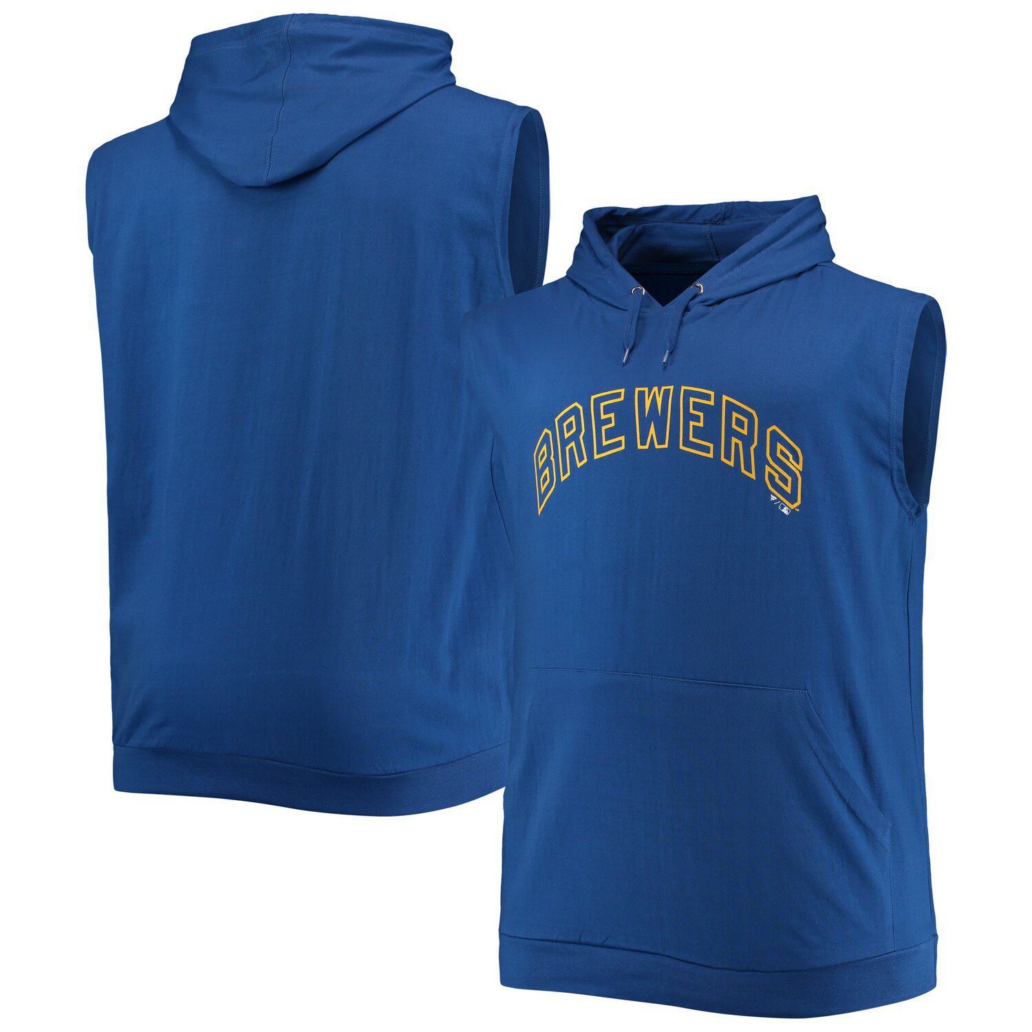 Men's Stitches Navy Tampa Bay Rays Sleeveless Pullover Hoodie