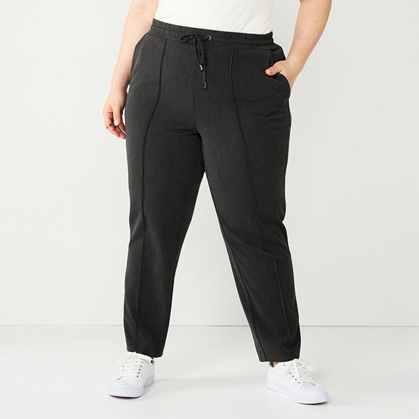 Plus Size Nine West Relaxed Pintuck Joggers