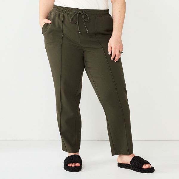 Plus Size Nine West Relaxed Pintuck Joggers