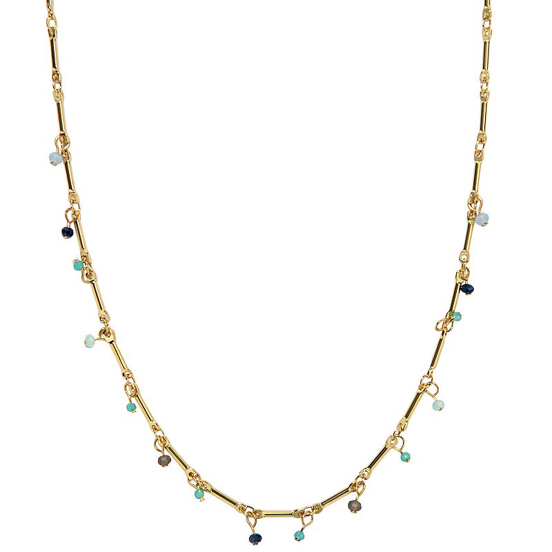 LC Lauren Conrad Bar Chain Necklace, Womens, Blue