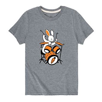 Boys 8-20 Bunny Playing The Drums Graphic Tee