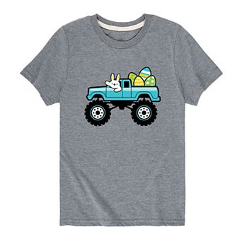 Boys 8-20 Easter Monster Truck Bunny Graphic Tee