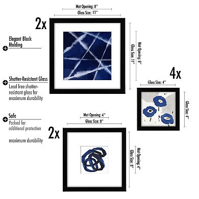Americanflat Shibori Blues Framed Wall Art 8-piece Set