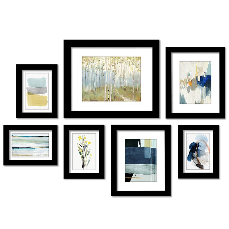 Americanflat Abstract Views Framed Wall Art 7-piece Set, Multicolor