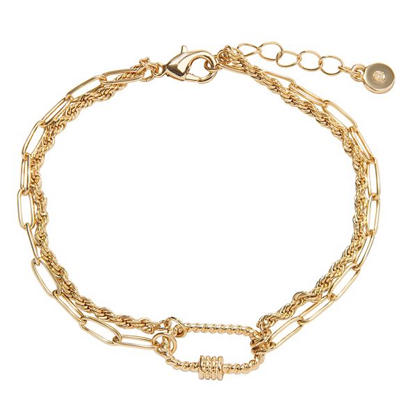 LC Lauren Conrad 2 Row Multi Chain Bracelet