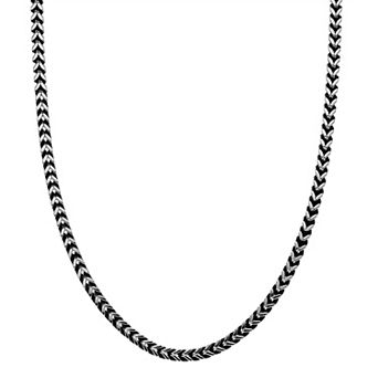 Men's LYNX Stainless Steel Black Two-Tone 5 mm Foxtail Chain Necklace